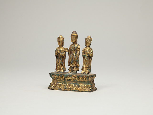 センチュリー文化財団寄贈コレクション_金銅釈迦三尊像